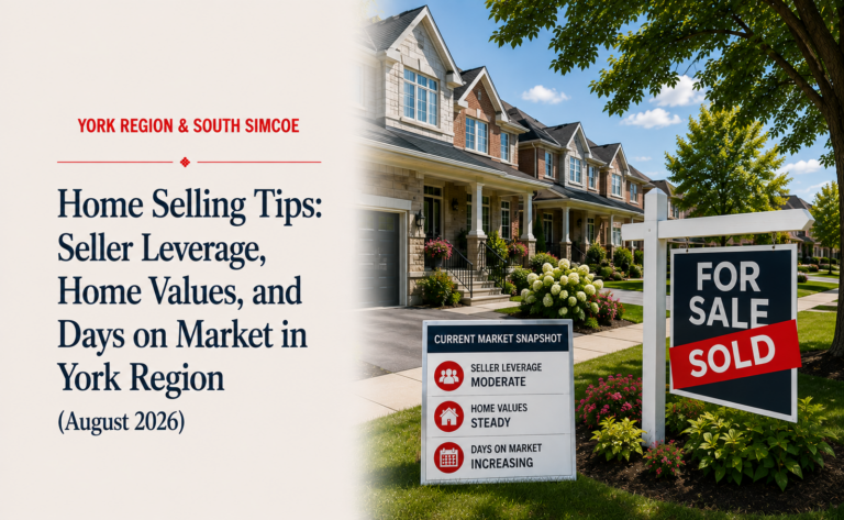 Home Selling Tips: Seller Leverage, Home Values, and Days on Market in York Region (August 2026)